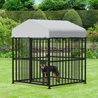 Large Outdoor Dog Kennel Metal Cage Fence Playpen Pet Animal Run Crate W  Roof