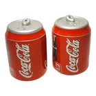 Coca-cola Ceramic Salt   Pepper Shaker Coke Can Set 3 25  Tiny Chip Vintage 90s