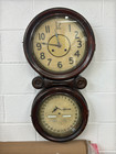 Rare Large Calendar Clock Double Dial Walnut Rosewood 1800s Project