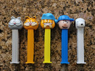 Pez Garfield   Peanuts - Lot Of Five  5  Dispensers - Vintage 90s Snoopy