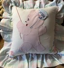 Baby nursery Pink Bear Pillow  Brand New  10x10in  Handmade From Vintage Quilt