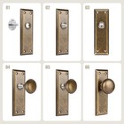 Vintage Antique Brass Interior Single Sided Old Style Dummy Door Knobs Plate 2pk