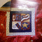 Punch Needle Kit W stamped Weavers Cloth Primitive Americana 4 Patch Patriotic
