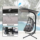 Double Swing Egg Chair W  Stand Hanging Chair Hammock Chair W  Cushion Awning