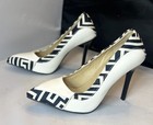 Classic Womens Sexy Black   White High Heel Party Shoes Office Lady Pointed Toe