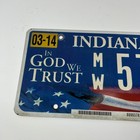 Indiana License Plate Mw5750 In God We Trust 2012 Exp 03-14 Collectible