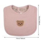 Cute Bear Muslin Cotton Baby Bibs Saliva Towel U-absorbent Pockets Korean Childr