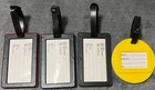 Lot Of 4 Luggage Tags W  Name Address Phone Insert Not Your Bag Bon Voyage Smile