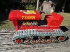 Vintage 1960 s Working Japanese Yoshiya Ko Tiger Litho Tin Wind Up Toy Tractor