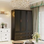 3 Doors White Wooden Armoire Wardrobe Closet Bedroom Freestanding Storage Closet