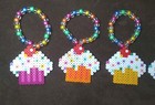 6 White Cupcake Perler Bead Kandi Bracelets-edm-rave-festival-plur-edc