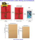 Retro Leaves Pendants Pu Leather Cover Loose Leaf Blank Writing Journal Notebook