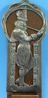 Antique Wall Mounted Match Holder striker Pewter   Oak Musketeer   Pipe