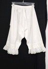 Antique 1900s Womens Cotton Under Bloomers Pantaloons Pants White Eyelet Hem Xs