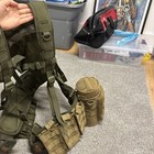 Tactical H-harness Battle Belt Combo Od Green With Triple Mag Pouch   H2o Bottle