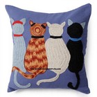 Indian Suzani Cat Embroidered Cushion Cover Cotton Square Throw Pillow Case 16 