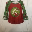 Grinch Ruffled Sleeve Shirt Size 4t With Tags 16    Long X13   w Christmas Shirt New