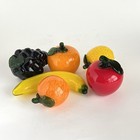 6 Vintage Art Glass Murano Style Hand-blown Fruit Banana Apple Orange Lemon