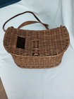 Vintage Fishing Creel - Basket Weave Wicker With Leather Shoulder Harness