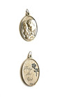 Holy Family Silver Tone Medal Pendant 1-1 2  X 1-1 8  With Cord  italy 