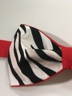 Custom Mens Zebra Bow Tie Pre-tied Adjustable Handmade Bow Tie Red black white