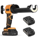 Cordless 10oz Silicone Caulking Gun Kit 20v 2x 2000mah Battery With Nozzles