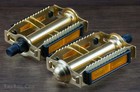 Gold Rat Trap Pedals 1 2  Vintage Schwinn Stingray Varsity Bike Lowrider Bicycle
