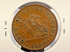 1857 Bank Of Upper Canada 1 2 Half Penny Token Pc-5d  die Crack  Sp4020