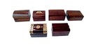 Handcrafted Brass Fitted Old Jewelry Box Indian Mini Wooden Multi Use Box Lot 6