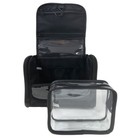 2 Piece Toiletry Bag Hanging Organizer Travel Dopp Kit Cosmetic Makeup Black New