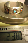 Vintage Navajo Sterling Silver Turquoise Coral Shadowbox Cuff Bracelet