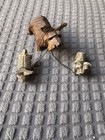 Antique Hand-carved Wooden Scottish Terrier Mother Dog   Two Puppies On Chains