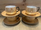 Vintage Peach Lusterware  4  Sets Teacups   Saucers Made In Japan Delicate China