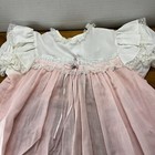 Vtg 80s Bryan Pink Ruffle Lace Dress Size 2t Toddler Girls Made Usa Cotton Blend
