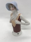 Antique 30 s Art Deco Flapper Style German Porcelain Half Doll Pin Cushion Top