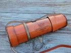 Antique Brass Kelvin   Hughes Spyglass Telescope With Leather Carry Case