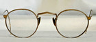      Antique Vintage Gold Wire Frame Glass Lens Glasses W  Case As-is     