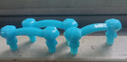 Set Of 3 Matching Vintage Opaque Blue Glass Drawer Pull Handles W  Threaded Ends