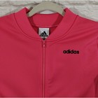 O Adidas Girls Pink Linear Logo Tricot Full Zip Athletic Track Jacket Nwt L 14
