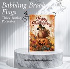 Garden Flag 12   x18    happy Thanksgiving Turkey   Pumpkin  Burlap Double-sided