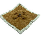 Cloud Island Brown Puppy Dog Lovey Security Blanket Satin Baby Plush Soft Swirl