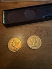 22ct Plated Gold Australian Two-up Game Set W  1951   1959 Australia Penny Coins