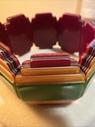 Vtg Rare 1960   s Lea Stein Laminated Celluloid Green Yellow Red Bracelet France