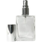 15ml 1 2oz Clear Square Empty Perfume Glass Bottle Spray Decants Silver Atomizer