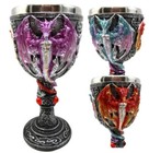 Ebros Large Winged Red Purple Blue Triad Dragon Wine Drink Goblet Cup Chalice
