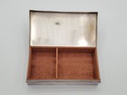 Poole Silver Co  Cigarette Box Divided Wooden Liner Silver Plate 6  X 3  X 1 5  