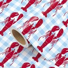 Lobster Wrapping Paper Roll - Mini Roll - 17 Inch X 16 5 Feet - On Red Lobster