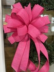 Handmade Hot Pink Linen Spring Easter Summer All Year Wreath Bow