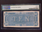 1864  10 Confederate States Note T-68 Pmg 53 About Uncirculated Civil War Csa