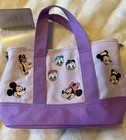 Nwt Disney Parks Embroidered Mickey   Friends Purple Canvas Tote 